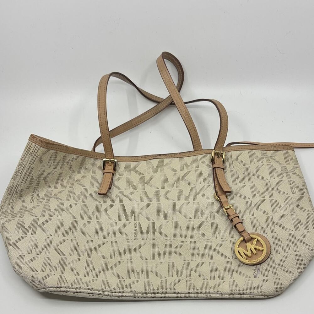Michael Kors Beige Monogram Tote